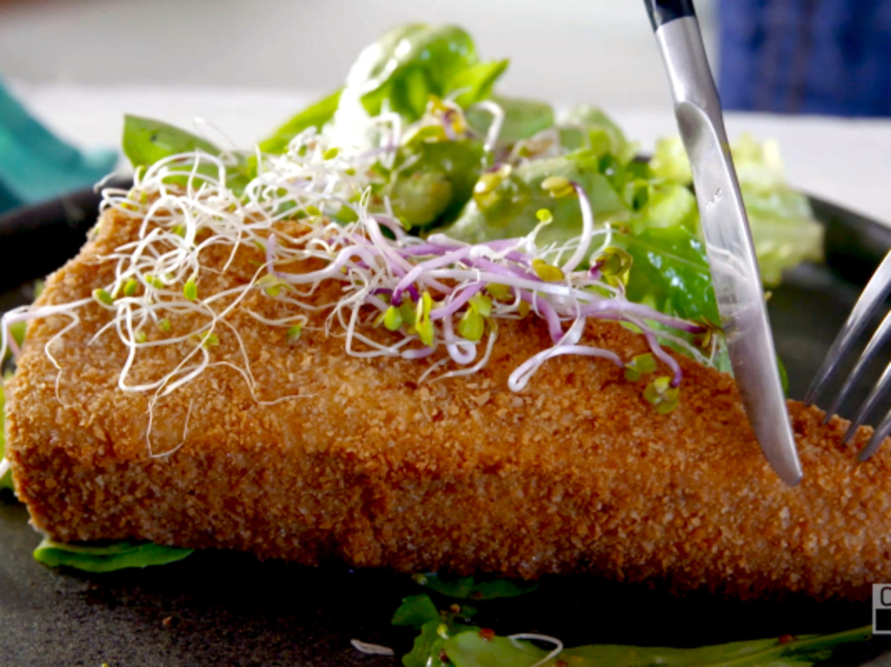 Image of Fried Brie with Greens article