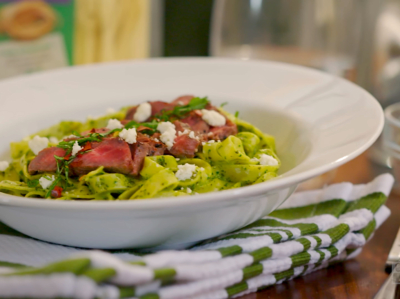 Image of Peruvian-Style Green Noodles with Beef Loin article