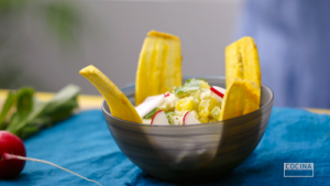 Crab Salad with Plantain Chips recipe by Cocina